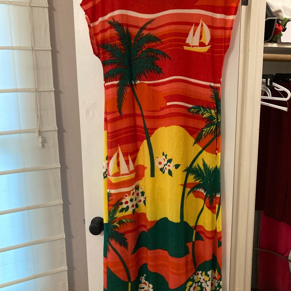 Tropical Sunset Terry Cover Up - Picture 2 of 7